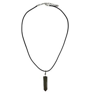 Unbranded | Raw Pyrite Pendant Necklace | Black | 4.5cm